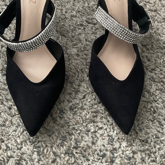 Schutz Black Heels with Sparkling Strap - Picture 3 of 10